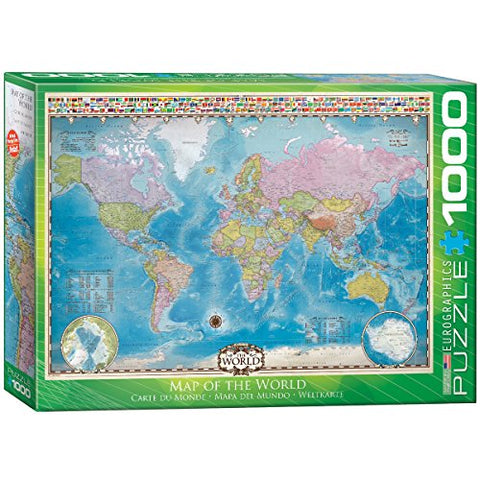 EuroGraphics Map of the World 1000 pc 10x14 inches Box, Puzzle