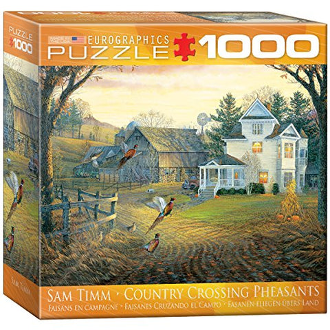 Country Crossing Pheasants 1000 pc 8x8 inches Box, Puzzle