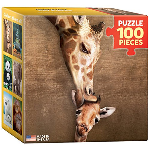 Giraffe Mother’s Kiss 100 pc 4x4 inches Box, Puzzle