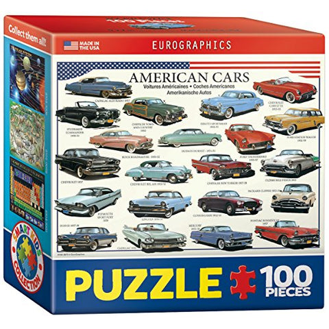 American Cars of the 50s 100 pc 4x4 inches Box, Puzzle