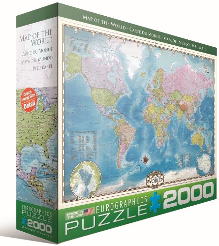 EuroGraphics Map of the World 2000 pc 12x10 inches Box, Puzzle