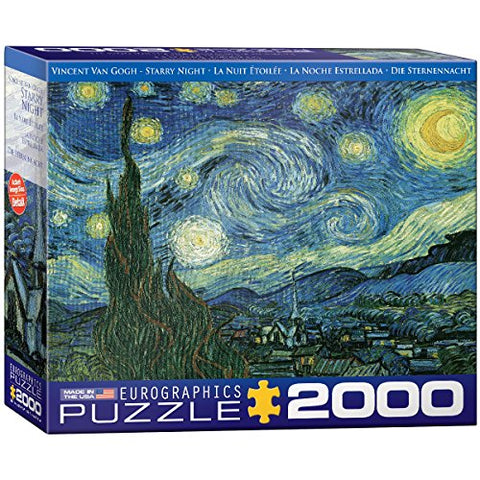 Starry Night, Vincent Van Gogh 2000 pc 12x10 inches Box, Puzzle