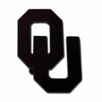 University of Oklahoma Chrome Auto Emblem (BLACK “OU”)