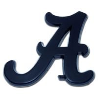 University of Alabama A Black Powder-Coated Emblem