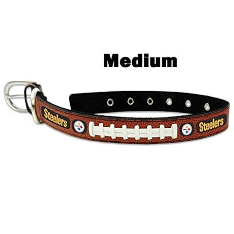 Pittsburgh Steelers - Leather Collar and Leather Leash, Medium Collar