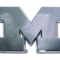 Michigan M Shiny Chrome Emblem