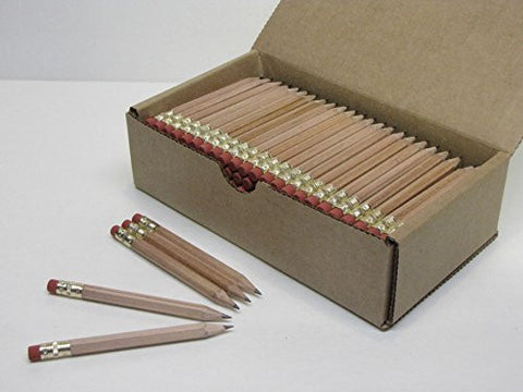 Hexagon Pencils - With Eraser - Yellow/Natural - 1 Gross(144pcs) - No. 2 lead