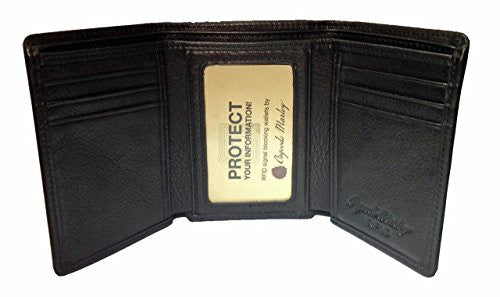RFID MEN'S  ID Trifold - Black