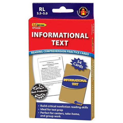 Informational Text Reading Comprehension Practice Cards, Blue Level (RL 3.5-5.0)