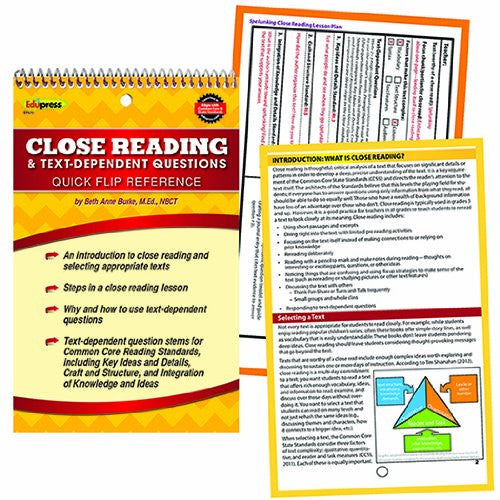 Quick Flip Guide for Close Reading and Text-Dependent Questions