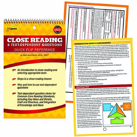 Quick Flip Guide for Close Reading and Text-Dependent Questions