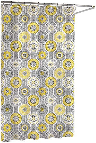 Urban Tiles: Shower Curtain, 72x72 in. (Yellow and Grey)
