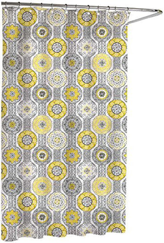 Urban Tiles: Shower Curtain, 72x72 in. (Yellow and Grey)