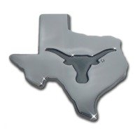 Texas TX Shape Debossed Shiny Chrome Emblem