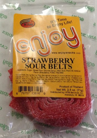 Enjoy Sour Belts Strawberry - 2.5 oz