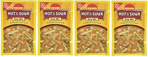 Sunbird Hot & Sour Soup Mix Packets - Asian Soup Recipe - 1.34 Ounce Each Packet (Pack of 4)
