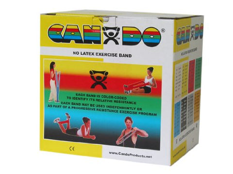 CanDo exercise band, yellow, 50 yard dispenser, latex‐free