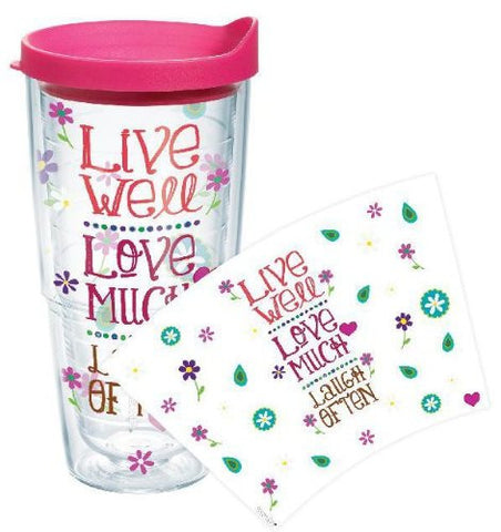 B2B Exclusives Wrap, Live Love Laugh 24 oz - With Travel Lid