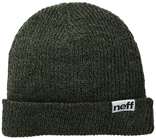 Fold Heather Beanie - Black/Olive