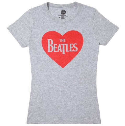 The Beatles Red Heart Girlie T-Shirt Size M