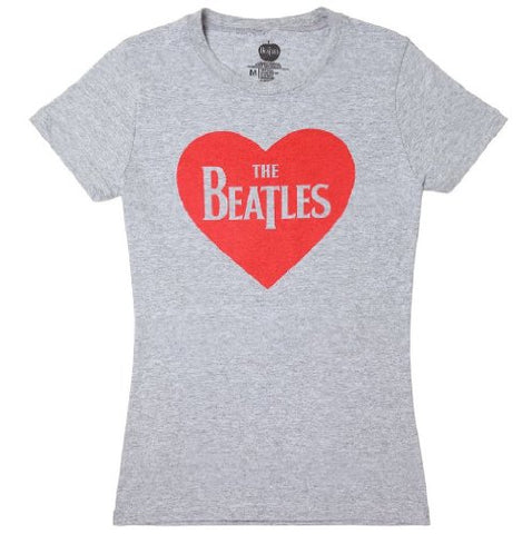 The Beatles Red Heart Girlie T-Shirt Size M