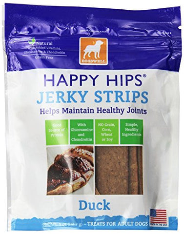 Happy Hips Duck Jerky Strip Dog Treat, 5-Ounce