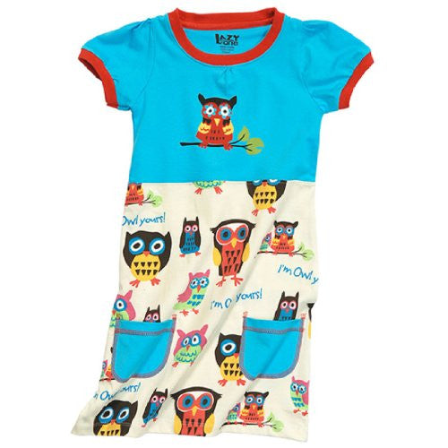 Lazy One I'm Owl Yours - 160, Tee Dress, 4T