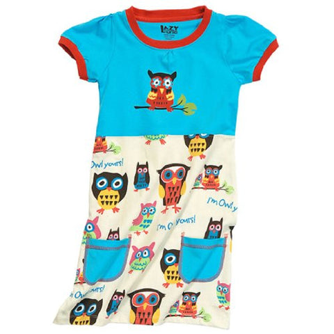 Lazy One I'm Owl Yours - 160, Tee Dress, 4T