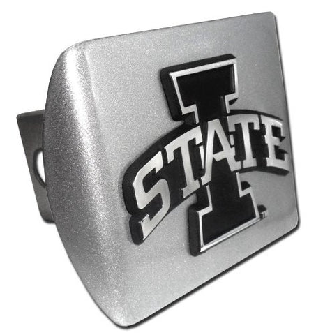 Iowa State (I State) Brushed Chrome Hitch Cover