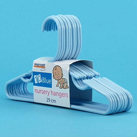 Children's Plastic Clothes Hangers With Bar - 29cm, blue