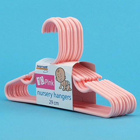 Children's Plastic Clothes Hangers With Bar - 29cm, pink