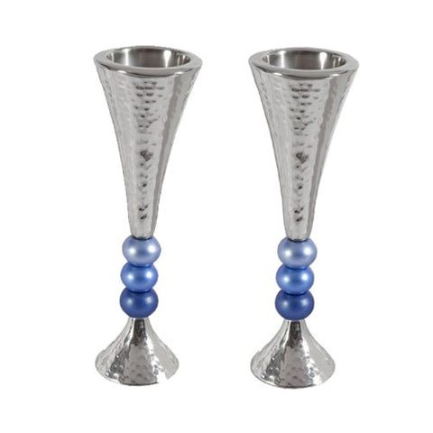 Candlestick - 3 balls - Blue, 2.3x7 inch