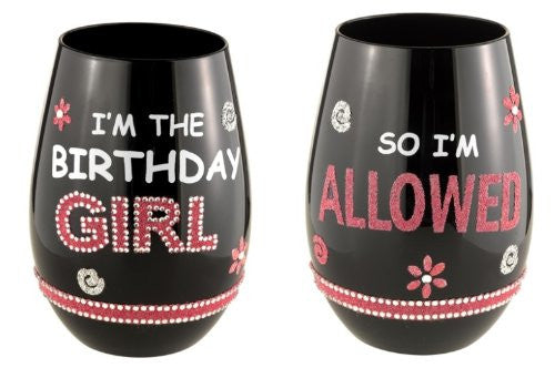 Stemless Wine Glass - I'm the Birthday Girl