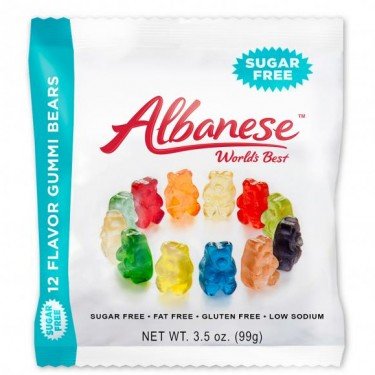 ALBANESE CONFECTIONERY GROUP, SUGAR FREE GUMMI BEARS 12 FLAVOR 3.5OZ