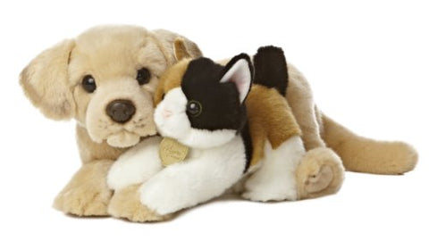 Yellow Lab & Calico Kitten