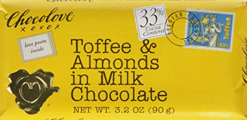 Toffee and Almonds in Milk Chocolate Bar, 3.2 oz