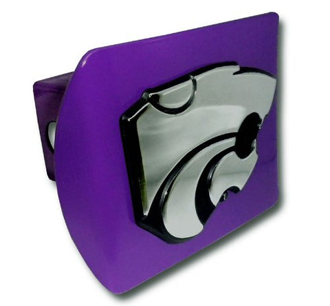 Kansas State Powercat Metal Hitch Cover, Purple