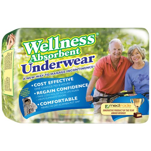 Wellness Absorbent Underwear (Pull-Ups), Medium (19-30 Inch waist), 18 counts/pack