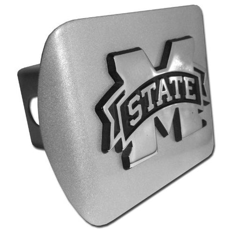Mississippi State Brushed Chrome Hitch Cover