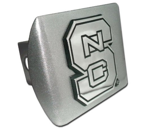 North Carolina State Brushed Chrome Hitch Cover