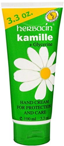 Herbacin Kamille Hand Cream with Glycerine, Paraben-Free, 3.3 oz