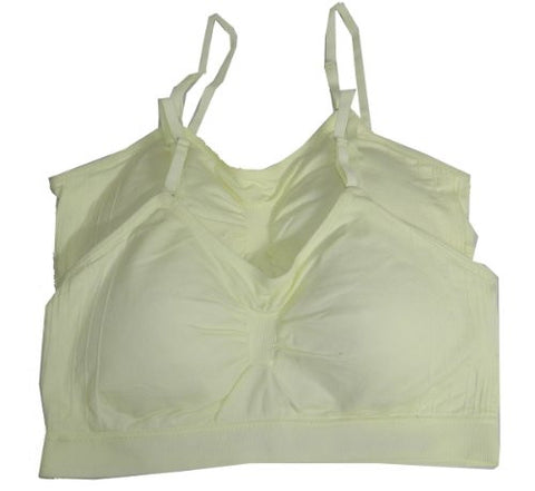 Seamless Removable Strap Bra Top - Ivory, One Size (Pack of 2)