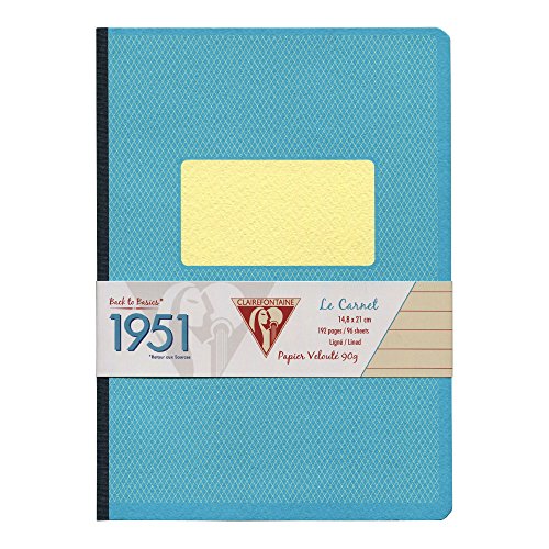Clairefontaine 1951 Collections 5 3/4 x 8 1/4 Clothbound 96 Sheets Lined, Turquoise