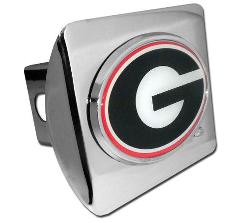 Georgia (“G” with color) Shiny Chrome Hitch Cover