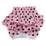 Ruffled Pink and Black Polka Dot Dog Panties, Large