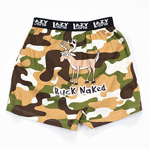 Lazy One Comical Boxers, Buck Naked, M