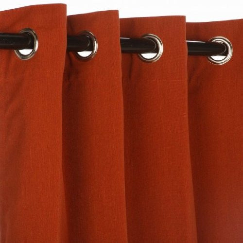 Grommet Top Curtains, Canvas Brick, 50" X 108"