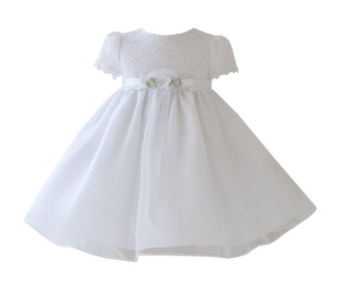 Baby-Girls Vintage Lace Dress - White, Medium