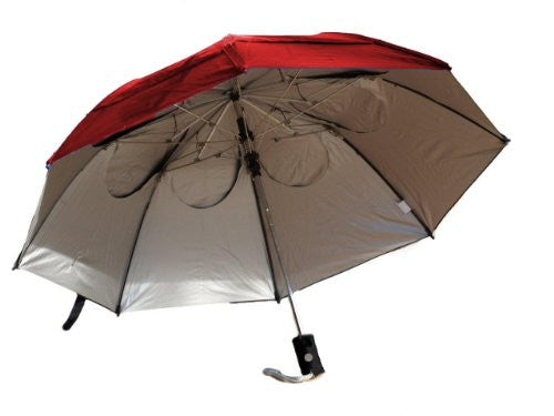 GustBuster Metro 43-inch Automatic Umbrella - Red/Silver Sunblock