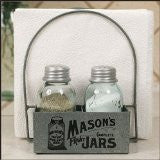 Mason's Jars Box Salt Pepper And Napkin Caddy